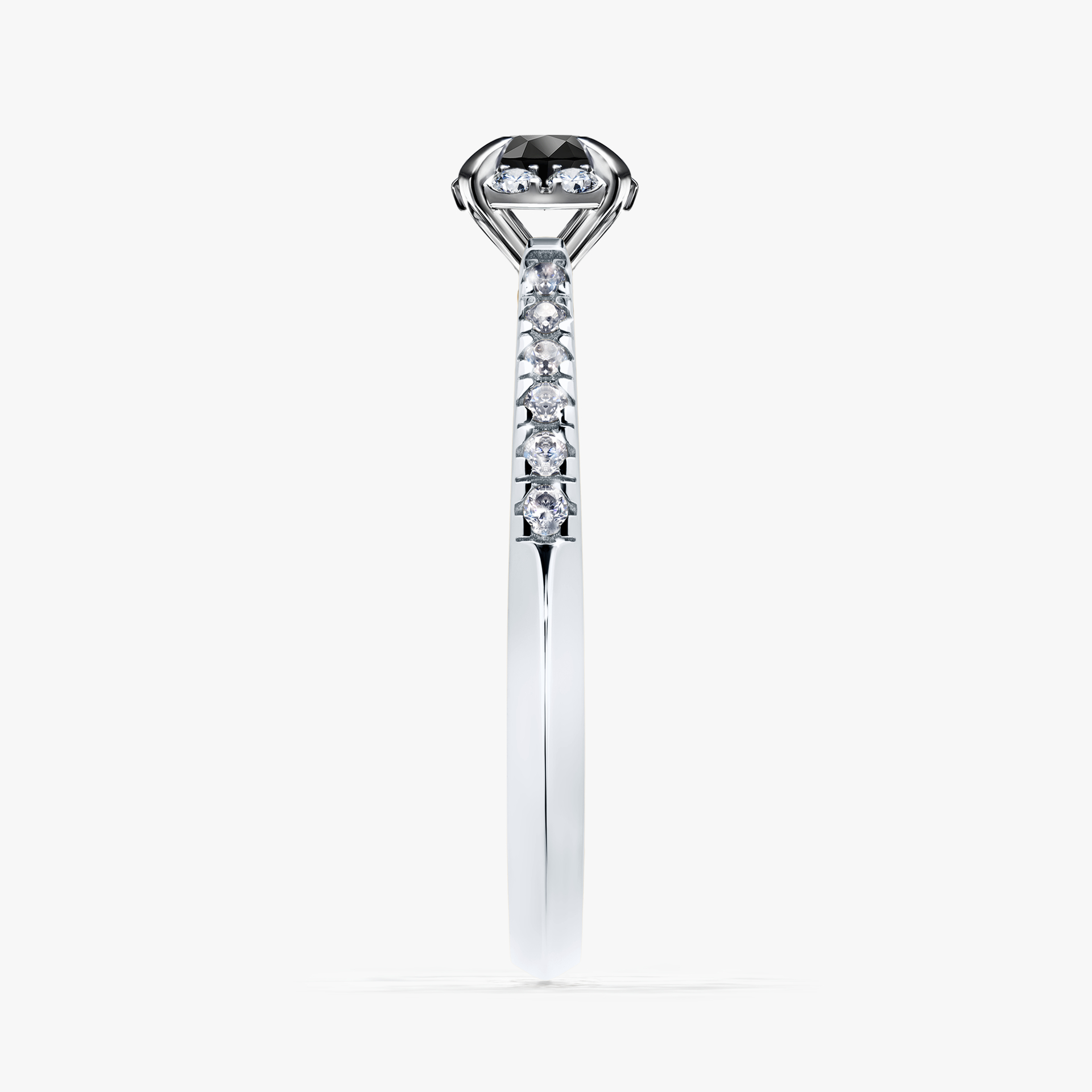 Pierścionek zaręczynowy My Princess z białego złota z czarnym diamentem 0,28ct